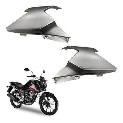 Par de Aletas Abas do Tanque Paramotos Honda Cg 160 Titan 2025 em diante Cinza Fosco