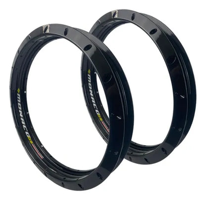 Par de Aros de Roda GS Monaco Honda Cg 125 150 160 Titan Fan Start 1.85x18 Preto Brilhante