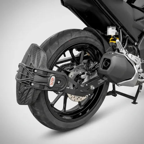 Paralama Traseiro Antispray Scam Yamaha Fazer Fz15 150 2023 a 2025 Preto Fosco