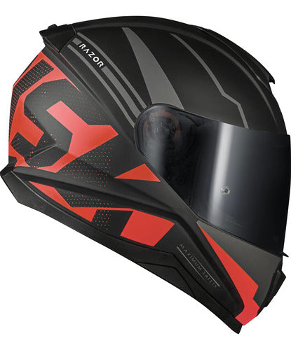 Capacete Norisk Razor Full Preto Vermelho Fosco