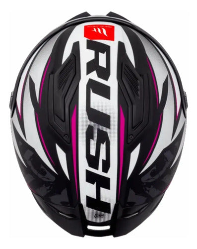 Capacete MT Helmets Stinger 2 Rush Preto Rosa Cinza Fosco