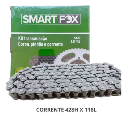Kit Relação Smartfox sem Retentor Honda Cg 150 Titan Fan 2004 a 2015 428H 118L 43/16T