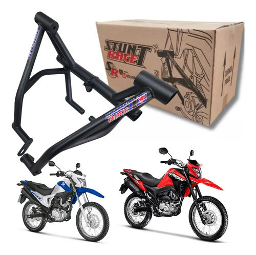 Protetor de Motor Stunt Race Honda Bros 160 2015 em diante Xre 190 2016 em diante Preto Fosco