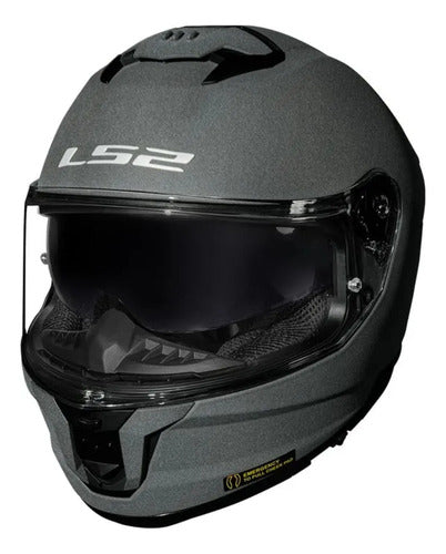 Capacete LS2 FF808 Stream II Solid com Óculos Solar Interno Cinza Brilhante Tamanho 58/M
