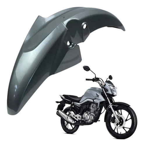 Paralama Dianteiro sem Suporte Paramotos Honda Cg 160 Titan 2016 a 2022 Prata Ibiúna