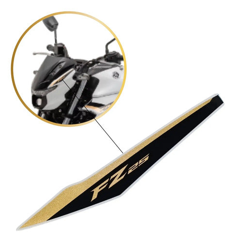 Adesivo da Carenagem Lateral do Farol Esquerda Yamaha Fazer Fz25 250 2025 Branco