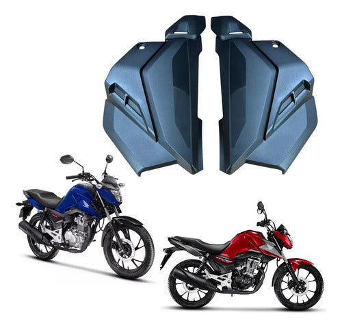 Par de Tampas Internas da Aba do Tanque Paramotos Honda Cg 160 Titan Fan 2025 em diante Preto
