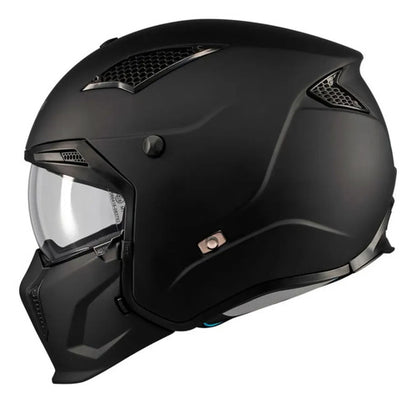 Capacete MT Helmets Streetfighter SV S Pure com Óculos Solar Interno Preto Fosco