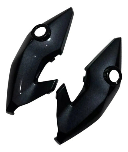 Par de Bananinhas Carenagens Laterais do Farol Paramotos Honda Cg 150 160 Fan Start Cinza Una