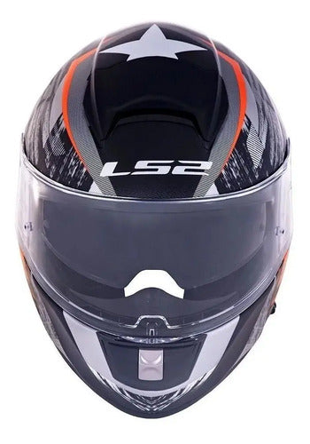 Capacete LS2 FF397 Vector Evo Scratch com Óculos Solar Interno Preto Vermelho Tamanho 60/L
