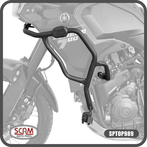 Protetor de Motor com Pedaleira Scam Yamaha Ténéré 700 2026 em diante Preto Fosco