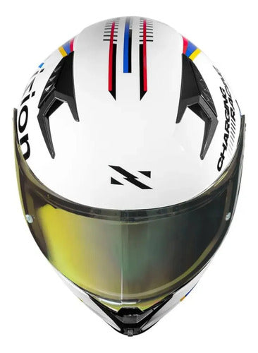 Capacete Norisk Flow Vizion com Spoiler Branco Brilhante Tamanho 62/XL