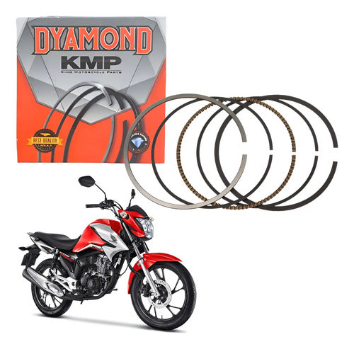 Jogo de Anéis do Pistão KMP Honda Cg 160 Titan Fan Start Cargo 2016 a 2025 Bros 160 2015 a 2025 0,75