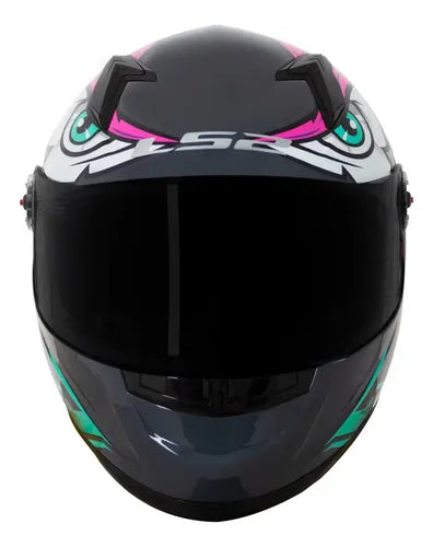 Capacete LS2 Classic FF358 Tribal Fúcsia Brilhante Tamanho 58/M