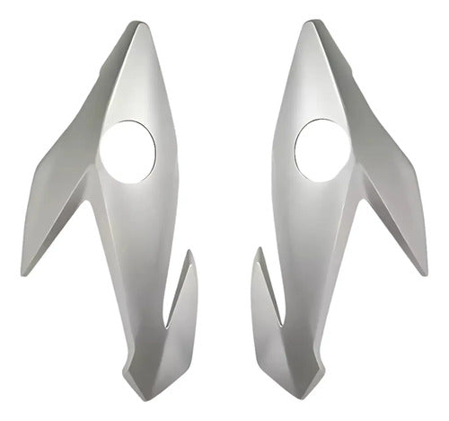Bananinha Par de Carenagens Laterais do Farol Paramotos Honda Cg 160 Titan Fan 2016 a 2021 Prata