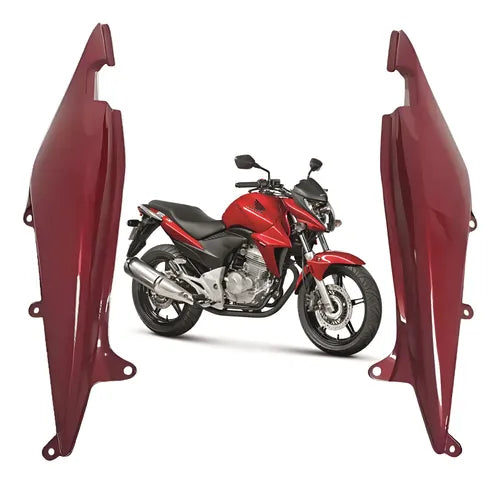 Par de Rabetas Laterais Paramotos Honda Cb 300r 2013 em diante Vermelho Perolizado