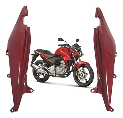 Par de Rabetas Laterais Paramotos Honda Cb 300r 2013 em diante Vermelho Perolizado