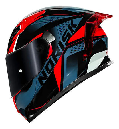 Capacete Norisk Flow Pulse com 2 Viseiras e Spoiler Azul Vermelho