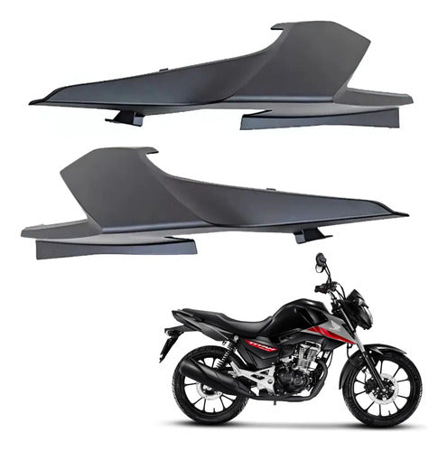 Par de Rabetas Laterais Paramotos Honda Cg 160 Titan 2022 a 2024 Cinza Tornado