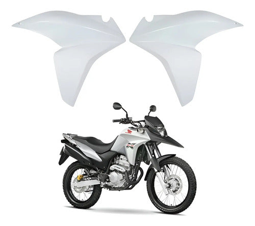 Par de Aletas Abas do Tanque Paramotos Honda Xre 300 2013 a 2015 Branco Andes