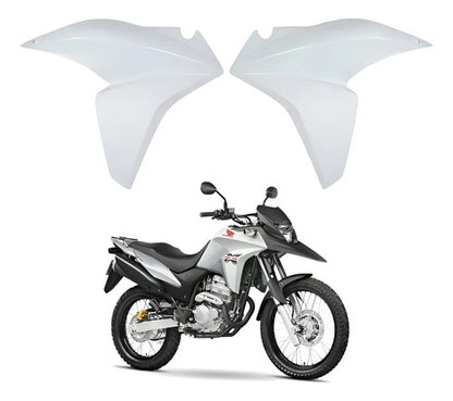 Par de Aletas Abas do Tanque Paramotos Honda Xre 300 2013 a 2015 Branco Andes