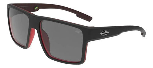 Óculos De Sol Mormaii Macau Óculos Solar Macau Feminino Masculino Lente Fumê Preto Vermelho Quadrado