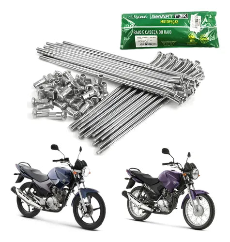 Jogo de Raios Smartfox Yamaha Factor Rd 125 Rd 135 Sundown Max Hunter 125 3,5 mm Cromado