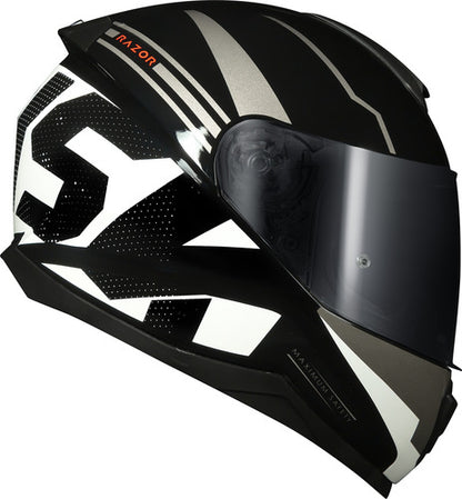 Capacete Norisk Razor Full Preto Branco Brilhante