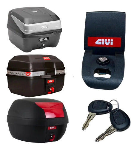 Fechadura com Dobradiça e 2 Chaves Givi Z314NT para Baú Monolock E260N E27N E29N E30N E33N E360