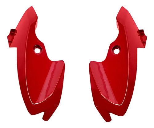 Par de Carenagens Laterais do Farol Paramotos Yamaha Factor 150 2016 a 2024 Vermelho Metálico