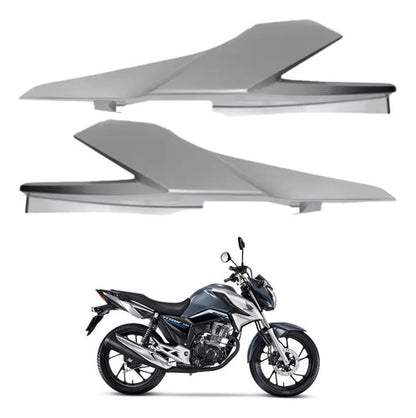 Par de Rabetas Laterais Paramotos Honda Cg 160 Titan 2022 a 2023 Cinza Embaré