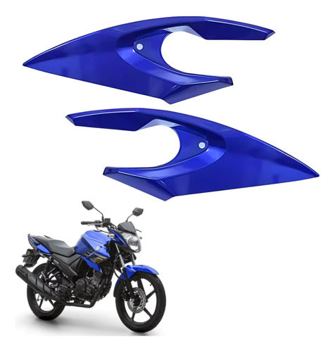 Bananinha Par de Carenagens Laterais do Farol Paramotos Yamaha Fazer 150 2016 a 2022 Azul Metálico