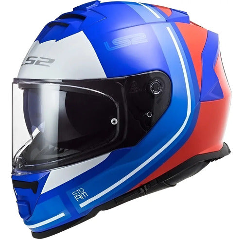 Capacete LS2 FF800 Storm Slant com Óculos Solar Interno Azul Vermelho