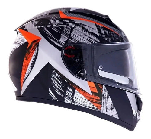 Capacete LS2 FF397 Vector Evo Scratch com Óculos Solar Interno Preto Vermelho Tamanho 60/L