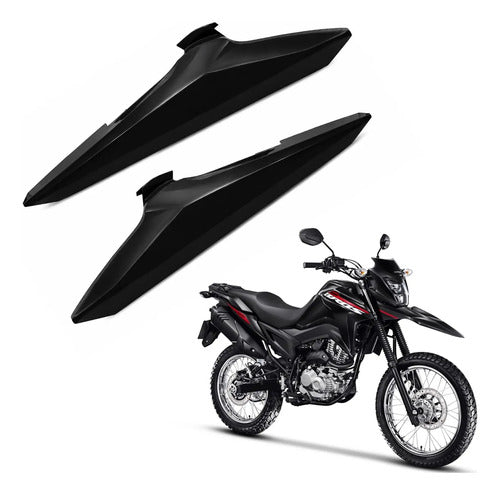 Par de Tampas Laterais Traseiras Paramotos Honda Bros 160 2025 em diante Preto