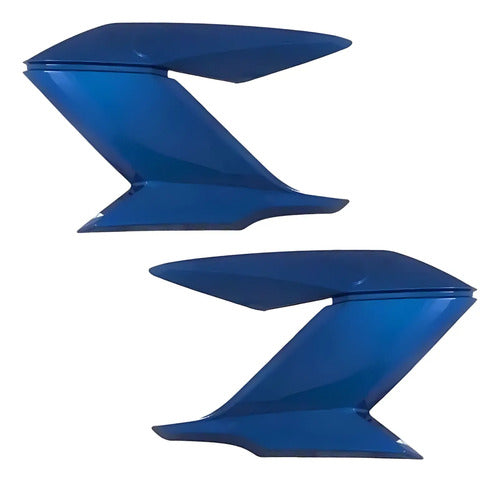 Par de Guias de Ar Abas do Tanque Paramotos Yamaha Fazer 150 2014 a 2015 Azul Metálico