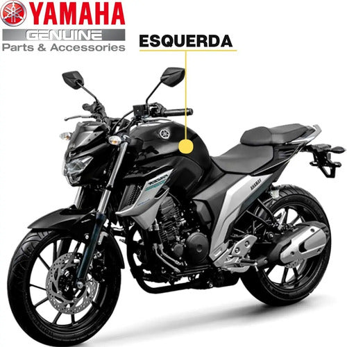 Capa do Tanque Esquerda Yamaha Fazer Fz25 250 2018 a 2024 Preto Brilhante