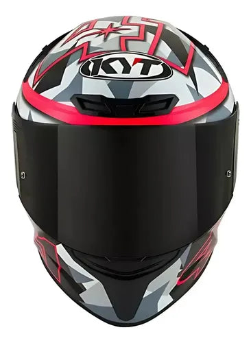 Capacete KYT TT-Course Aleix Espargaro 2018 Fúcsia Cinza Rosa Brilhante