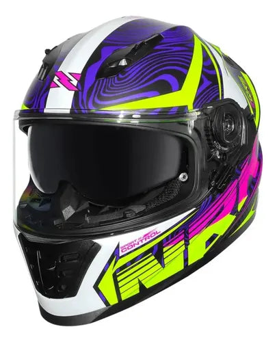 Capacete Norisk FF302 Soul II Control com Óculos Solar Interno Preto Rosa Fosco Tamanho 56/S