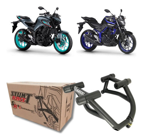 Protetor de Motor Stunt Race Cage Yamaha Mt-03 2016 em diante Preto Fosco