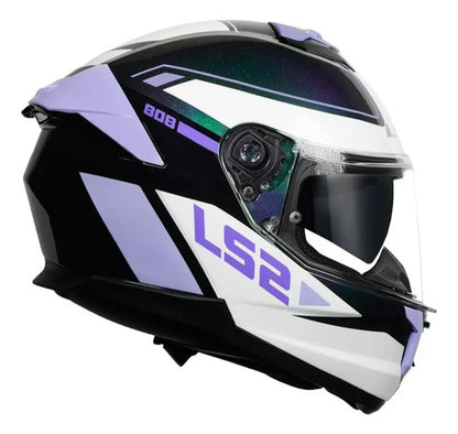 Capacete LS2 FF808 Stream II Gran Camaleão com Óculos Solar Interno Lilás Brilhante Tamanho 60/L