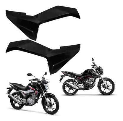 Par de Tampas Laterais Dianteiras Paramotos Honda Cg 160 Titan 2016 a 2023 Preto Brilhante