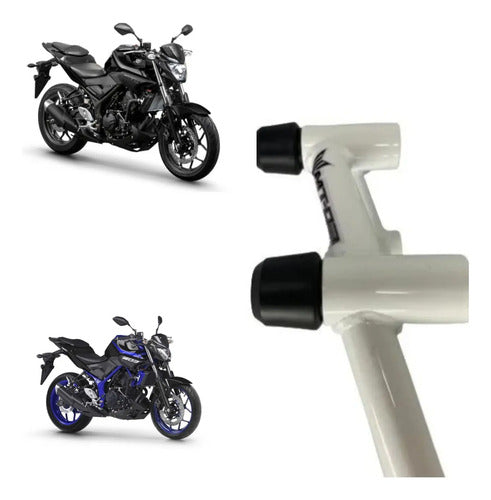 Protetor de Motor Stunt Race Cage Yamaha Mt-03 2016 a 2026 Branco Brilhante