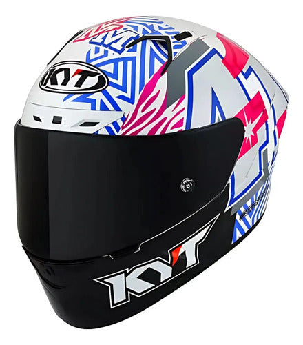 Capacete KYT NZ-Race Espargaro 2022 com Spoiler Branco Brilhante