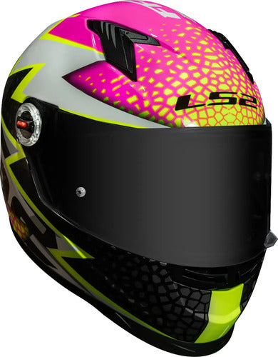 Capacete LS2 FF358 Speedy Branco Rosa Brilhante
