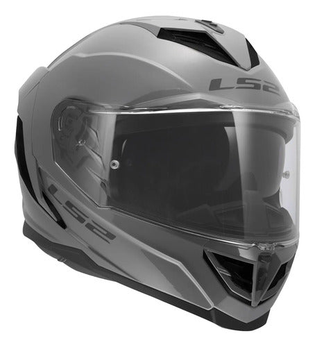 Capacete LS2 FF818 Storm III Solid com Óculos Solar Interno Cinza Brilhante Tamanho 60/L