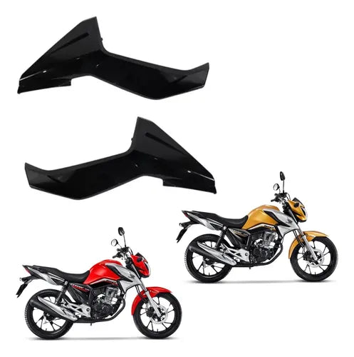 Par de Tampas Laterais Paramotos Honda Cg 160 Titan 2016 a 2024 Preto Fosco