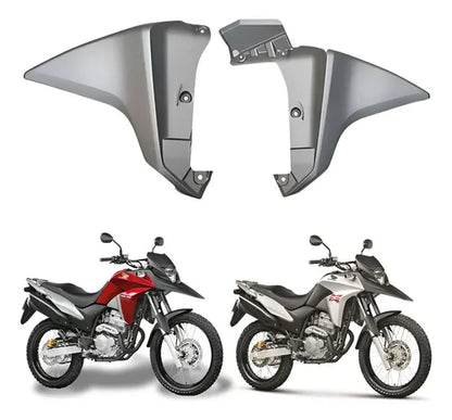 Par de Aletas Abas do Tanque Inferiores Paramotos Honda Xre 300 2013 a 2015 Prata Fosco