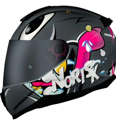 Capacete Norisk Razor Mad Cinza Brilhante Tamanho 56/S