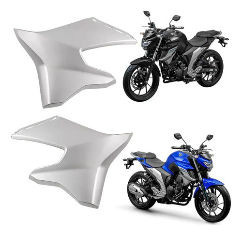 Par de Abas do Tanque Inferiores Paramotos Yamaha Fazer Fz25 250 Prata